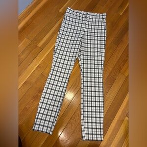 Hollister Girls Checkered Pants in Black and White